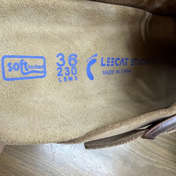 Love Cat Studio Boston Clogs Womens 5 EU 36 Sand Soft Foot Bed Sand Platform - Picture 10 of 10